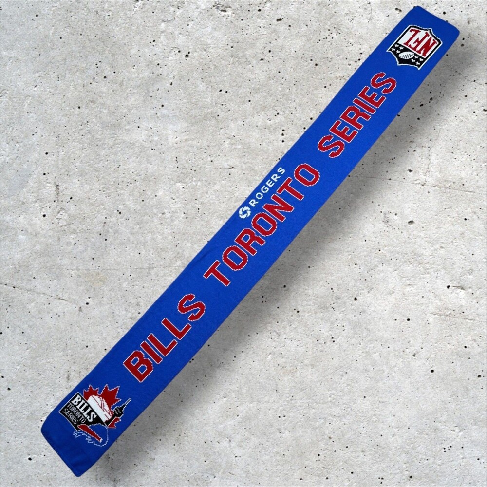 Vtg Buffalo Bills Toronto Series Scarf Reebok NFL Blue Red Knit Rogers Center